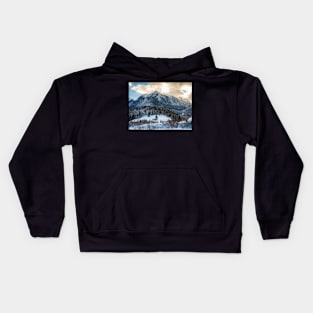 Landscape with mountain range Kids Hoodie